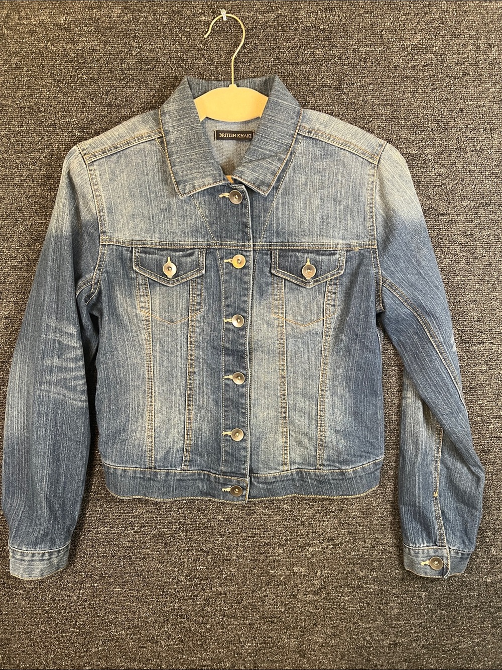British Khaki Faded Blue Denim Jacket